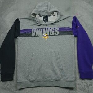 Minnesota Vikings Sweater Youth XL Gray Purple Nike NFL Football Hoodie